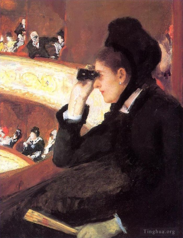 Mary Stevenson Cassatt Ölgemälde - At the Francais a Sketch, auch bekannt als At the Opera