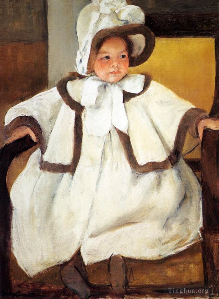 Mary Stevenson Cassatt Ölgemälde - Ellen Mary Cassatt in einem weißen Kittel