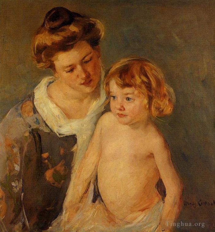 Mary Stevenson Cassatt Ölgemälde - Jules steht bei seiner Mutter