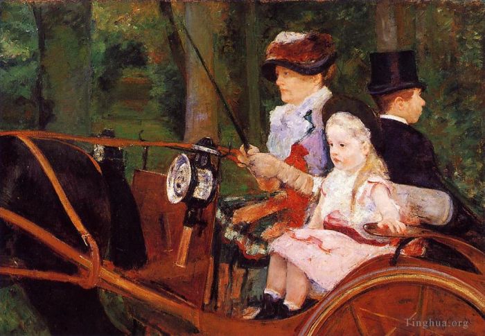 Mary Stevenson Cassatt Ölgemälde - Frau und Kind fahren