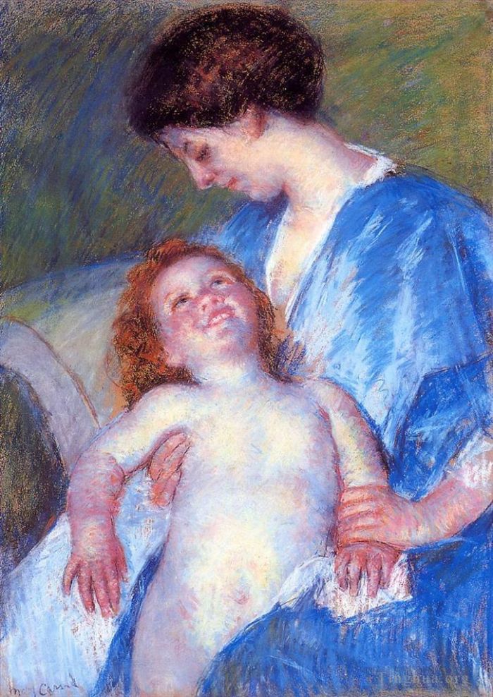 Mary Stevenson Cassatt Andere Malerei - Baby lächelt ihre Mutter an