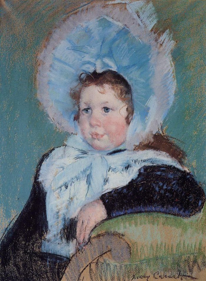 Mary Stevenson Cassatt Andere Malerei - Dorothy mit sehr großer Haube und dunklem Mantel