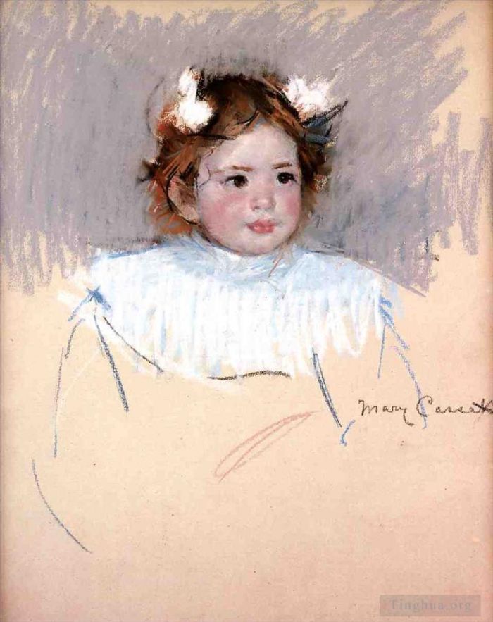 Mary Stevenson Cassatt Andere Malerei - Ellen mit Schleifen im Haar sieht richtig aus