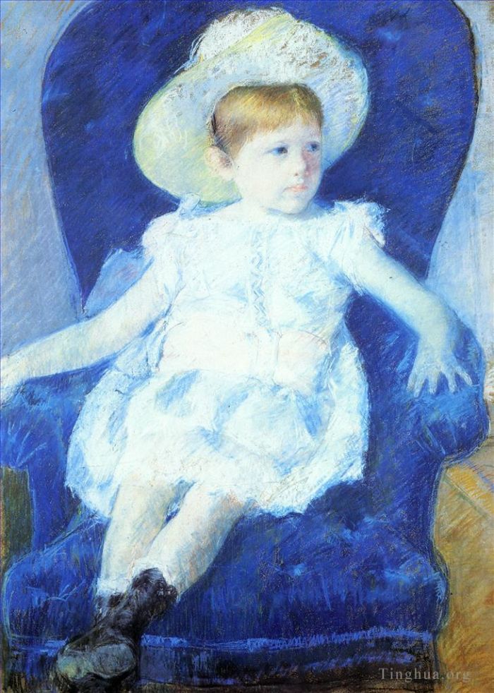 Mary Stevenson Cassatt Andere Malerei - Elsie in einem blauen Stuhl