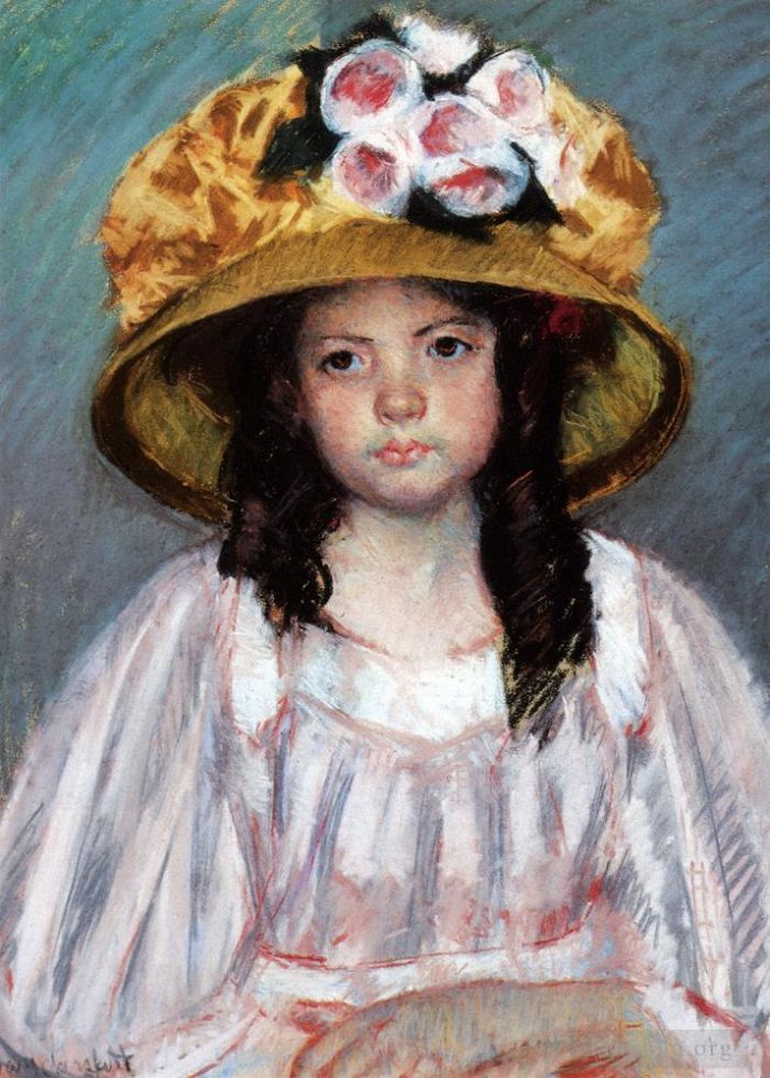 Mary Stevenson Cassatt Andere Malerei - Fillette Au Grand Chapaeu