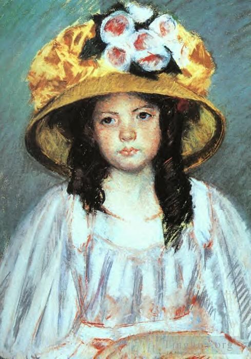 Mary Stevenson Cassatt Andere Malerei - Mädchen mit großem Hut