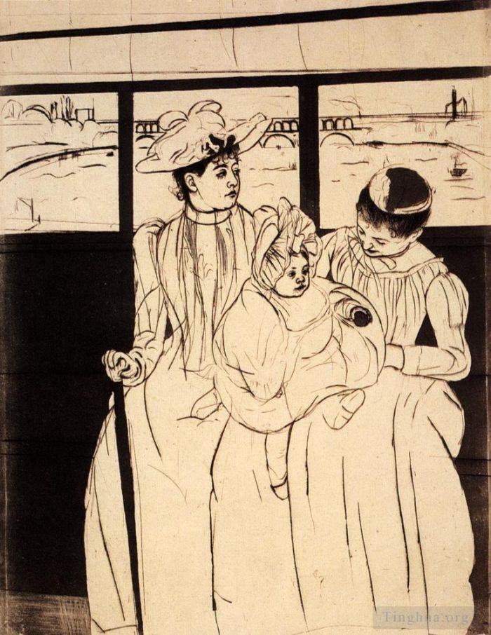 Mary Stevenson Cassatt Andere Malerei - Im Omnibus