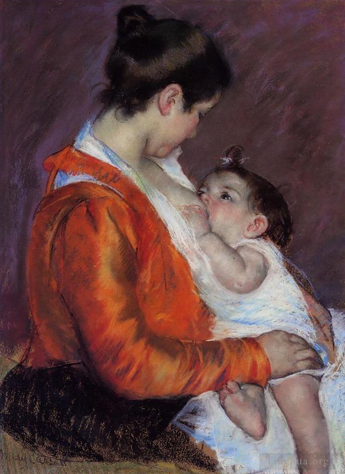 Mary Stevenson Cassatt Andere Malerei - Louise stillt ihr Kind