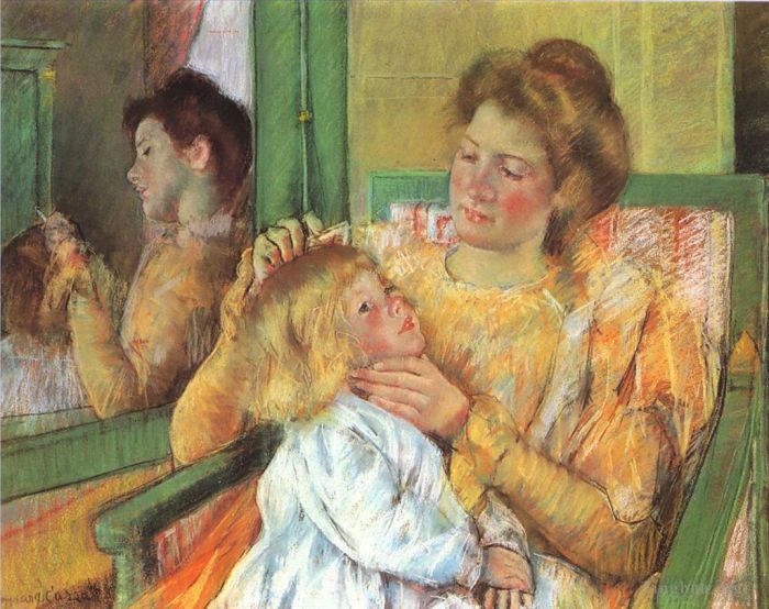 Mary Stevenson Cassatt Andere Malerei - Mutter kämmt