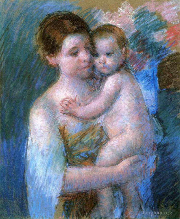 Mary Stevenson Cassatt Andere Malerei - Mutter hält ihr Baby