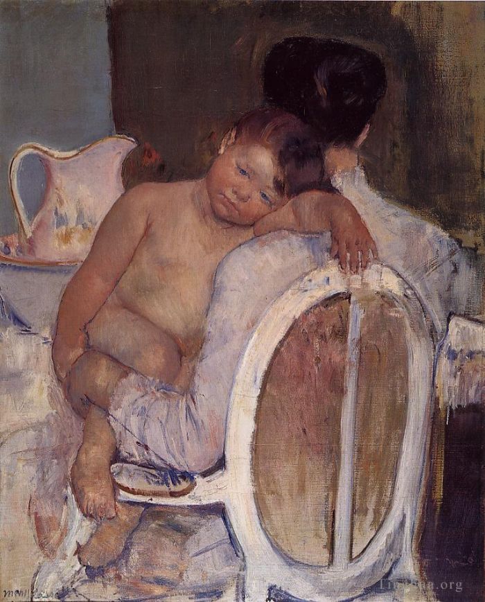 Mary Stevenson Cassatt Andere Malerei - Mutter hält ein Kind in ihren Armen