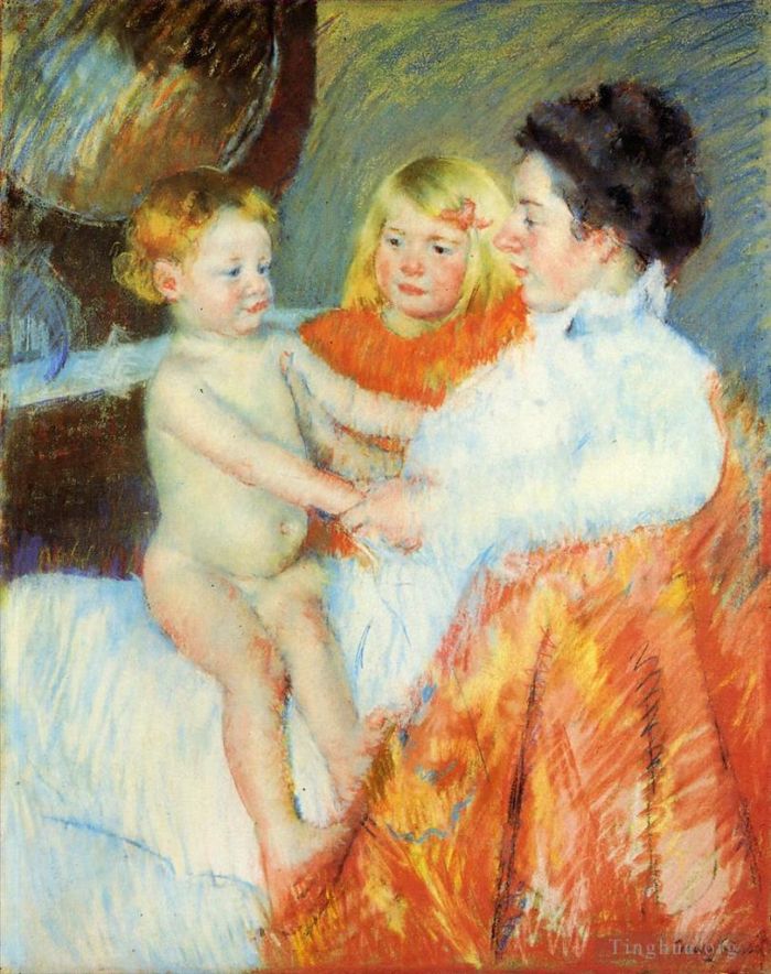 Mary Stevenson Cassatt Andere Malerei - Mutter Sara und das Baby