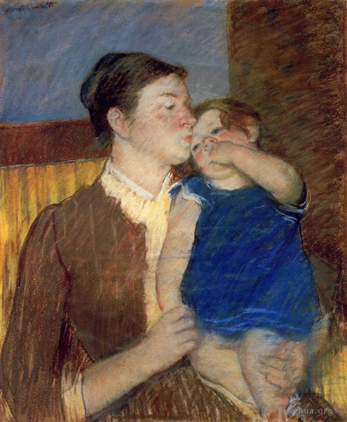 Mary Stevenson Cassatt Andere Malerei - Gute-Nacht-Kuss der Mutter