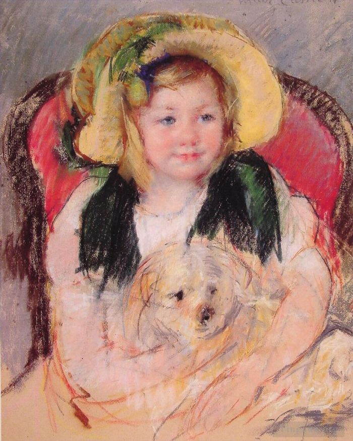 Mary Stevenson Cassatt Andere Malerei - Sara mit ihrem Hund