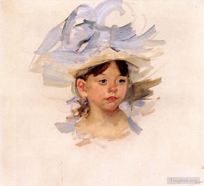 Mary Stevenson Cassatt Andere Malerei - Skizze von Ellen Mary Cassatt mit einem großen blauen Hut