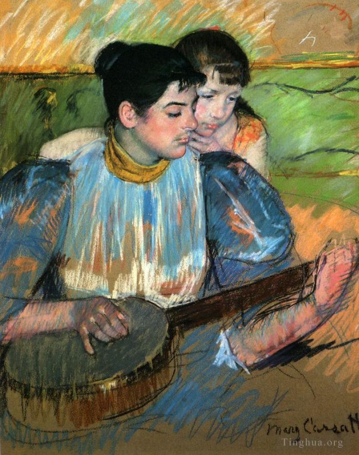 Mary Stevenson Cassatt Andere Malerei - Die Banjo-Lektion