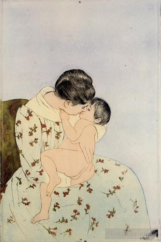 Mary Stevenson Cassatt Andere Malerei - Der Kuss
