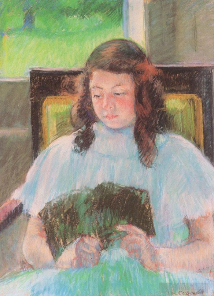 Mary Stevenson Cassatt Andere Malerei - Junges Mädchen liest