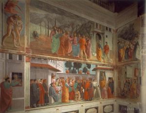 Masaccio Werk - Fresken in der Cappella Brancacci, linke Ansicht
