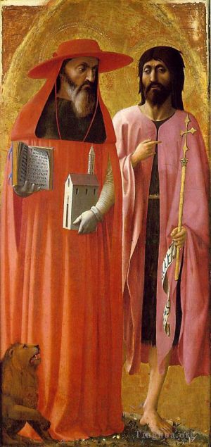 Masaccio Werk - Der heilige Hieronymus und der heilige Johannes der Täufer