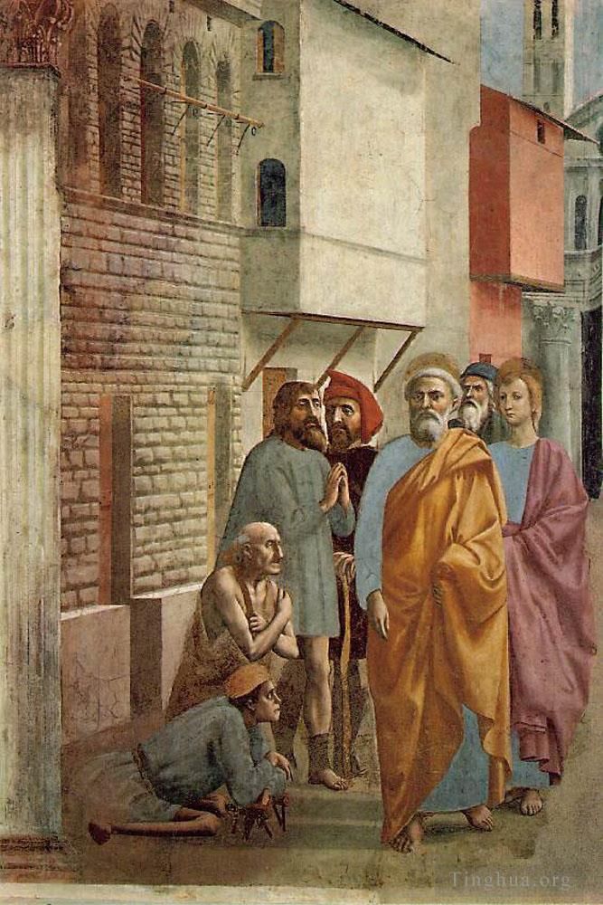Masaccio Andere Malerei - Der heilige Petrus heilt die Kranken mit seinem Schatten
