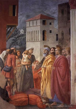 Masaccio Werk - Die Almosenverteilung und der Tod des Ananias