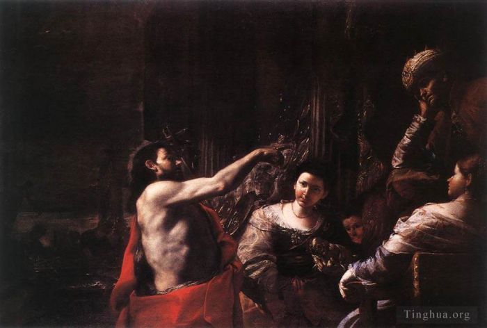 Mattia Preti Ölgemälde - Johannes der Täufer vor Herodes
