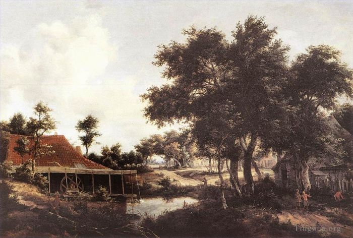 Meindert Hobbema Ölgemälde - Die Wassermühle 1663