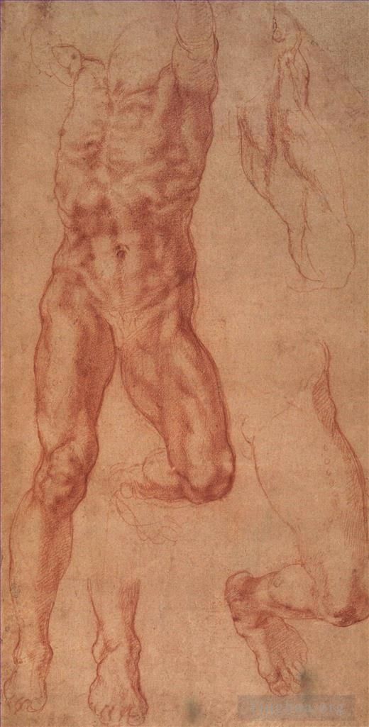 Michelangelo Andere Malerei - Studiere für Haman