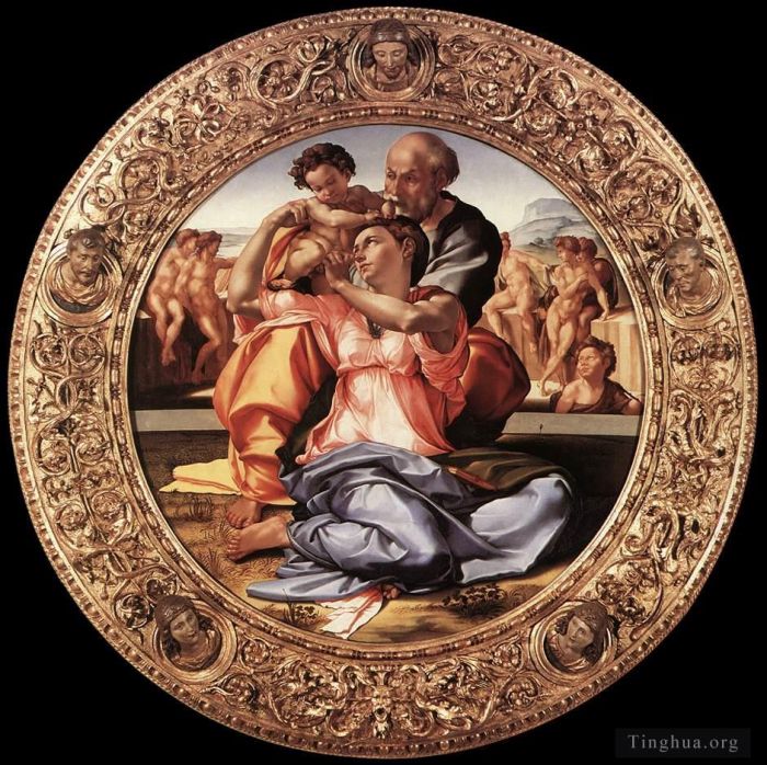 Michelangelo Andere Malerei - Der Doni Tondo gerahmt