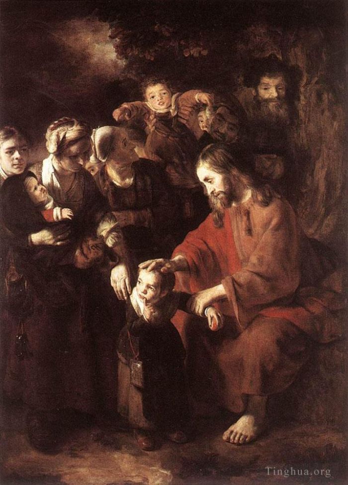 Nicolaes Maas Ölgemälde - Christus segnet die Kinder
