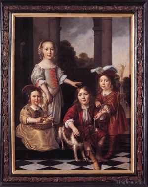 Nicolaes Maas Werk - Porträt von vier Kindern