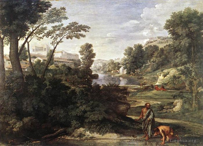 Nicolas Poussin Ölgemälde - Landschaft mit Diogenes