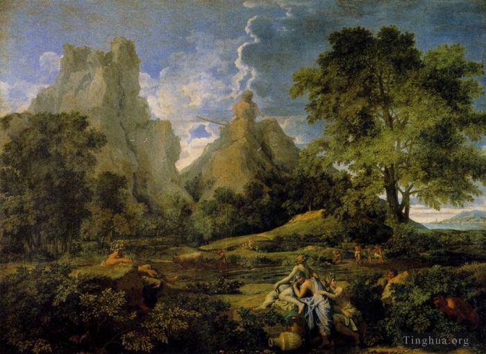 Nicolas Poussin Ölgemälde - Nicolas-Landschaft mit Polyphem