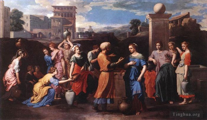 Nicolas Poussin Ölgemälde - Rebecca am Brunnen