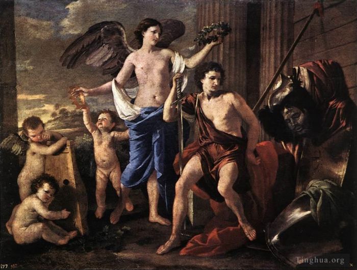 Nicolas Poussin Ölgemälde - Der siegreiche David