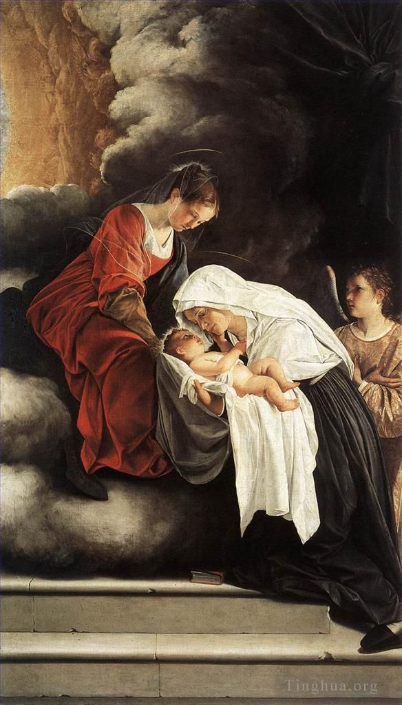 Orazio Lomi Gentileschi Ölgemälde - Die Vision der heiligen Francesca Romana