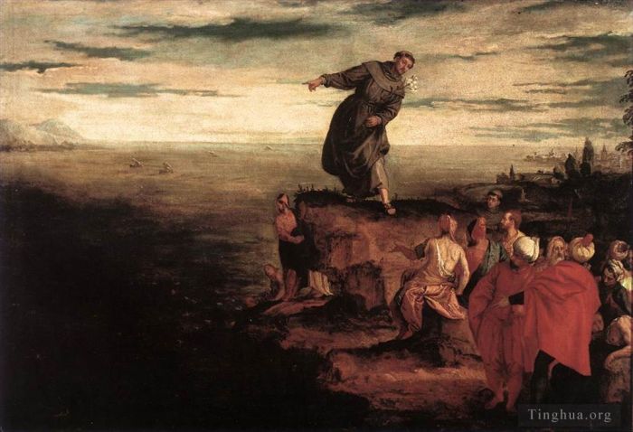 Paolo Veronese Ölgemälde - Der heilige Antonius predigt den Fischen