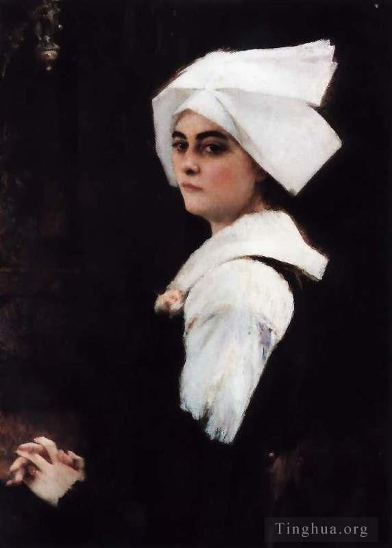 Pascal-Adolphe-Jean Dagnan-Bouveret Ölgemälde - Porträt eines Brittany-Mädchens