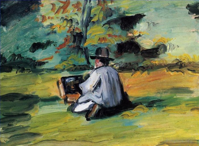 Paul Cezanne Ölgemälde - Ein Maler bei der Arbeit