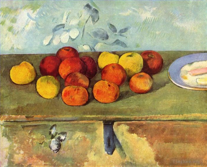 Paul Cezanne Ölgemälde - Äpfel und Kekse
