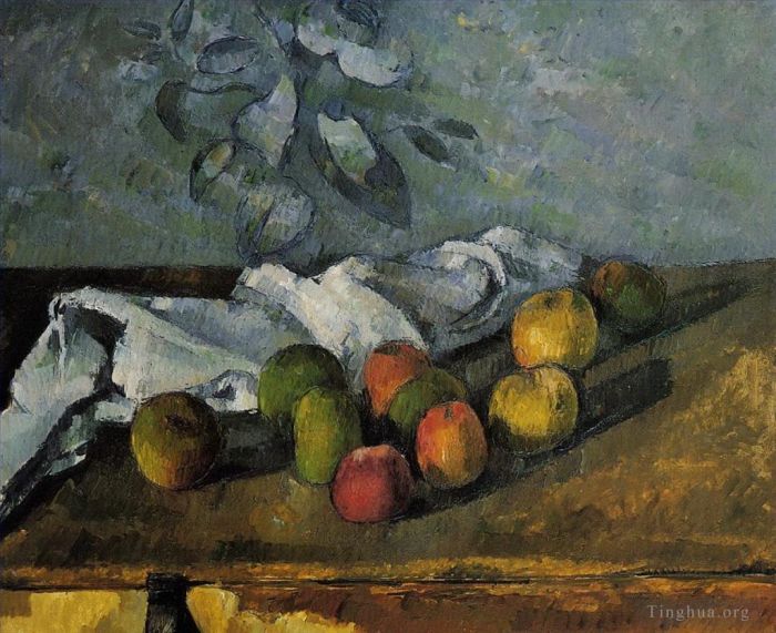 Paul Cezanne Ölgemälde - Äpfel und eine Serviette