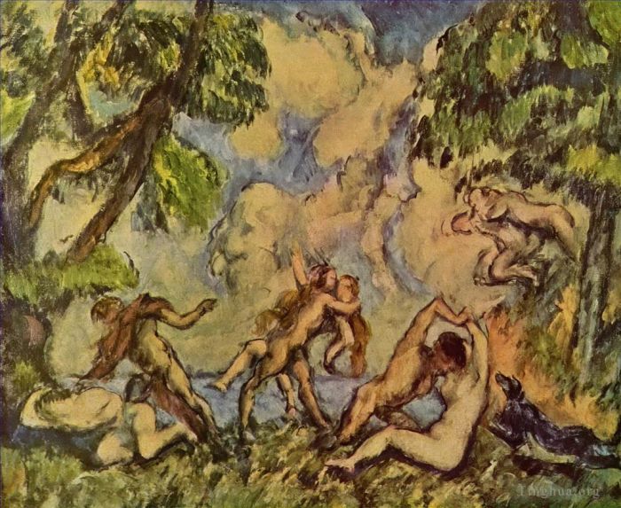 Paul Cezanne Ölgemälde - Bacchanalien Der Kampf der Liebe