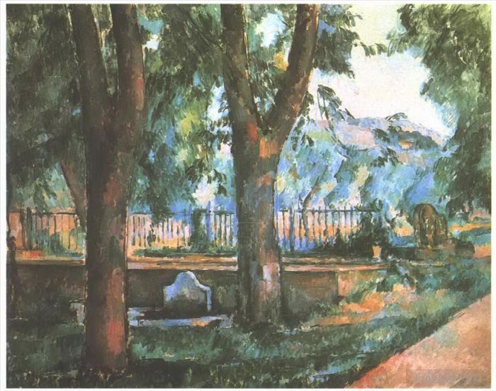Paul Cezanne Ölgemälde - Becken und Waschplatz in Jas de Bouffan