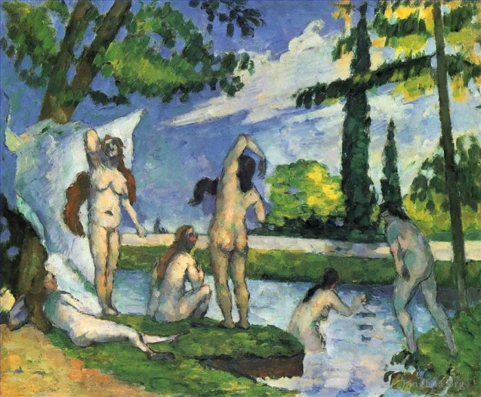 Paul Cezanne Ölgemälde - Badegäste 1875