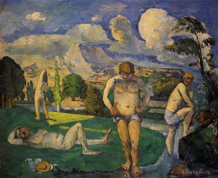 Paul Cezanne Ölgemälde - Badegäste in Ruhe 1877