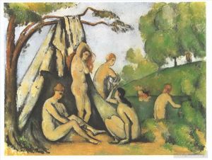 Paul Cezanne Werk - Badegäste vor einer Tendenz
