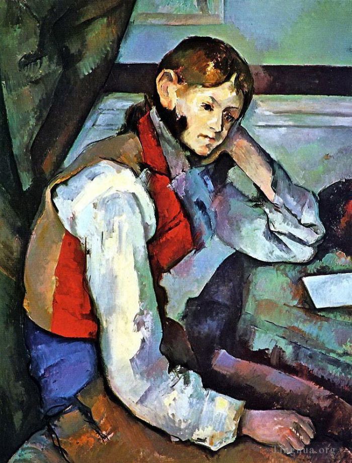Paul Cezanne Ölgemälde - Junge in einer roten Weste 2