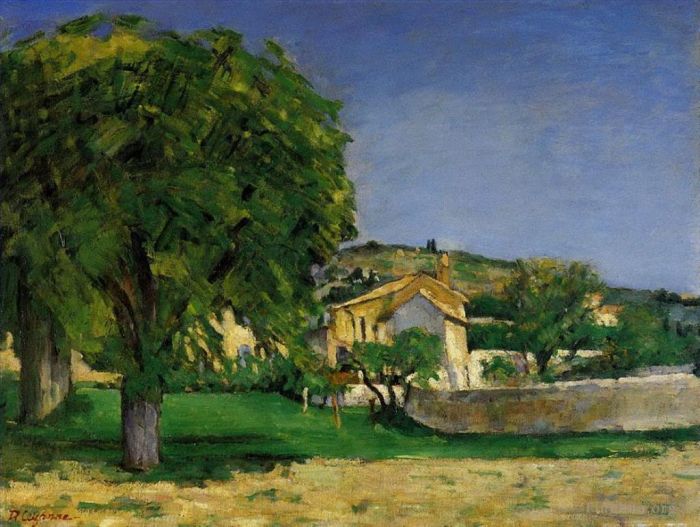 Paul Cezanne Ölgemälde - Kastanienbäume und Gehöft von Jas de Bouffin