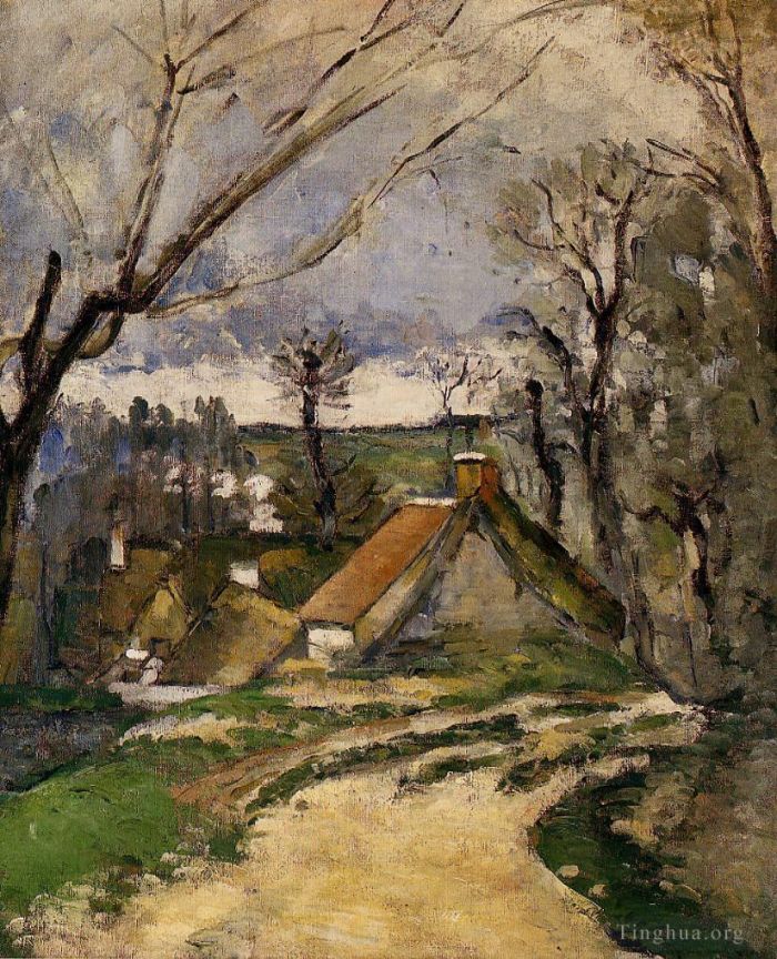 Paul Cezanne Ölgemälde - Cottages von Auvers